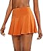 SANTINY Pleated Tennis Skirt for Women with 4 Pockets Women's High Waisted Athletic Golf Skorts Skirts for Running Casual (Orange_S)