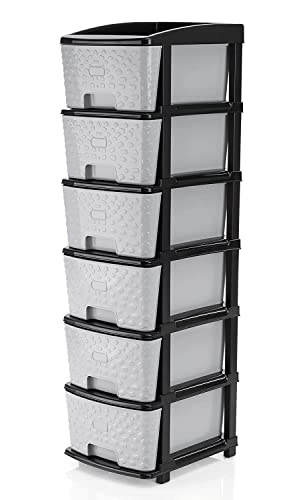 Image of Sweese 6-XL Drawer Multipurpose Drawer Plastic Modular Chest Storage Organizer Home, Office, Parlor, School, Doctors, Home & Kids(Dimension-30cmx38cmx116.30cm) (6XL)