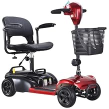 Lithium Battery Scooter for The Elderly Safe Folding Four-Wheel Disabled Electric Vehicle for The Elderly Four-Wheel Power-Assisted Vehicle Battery Vehicle