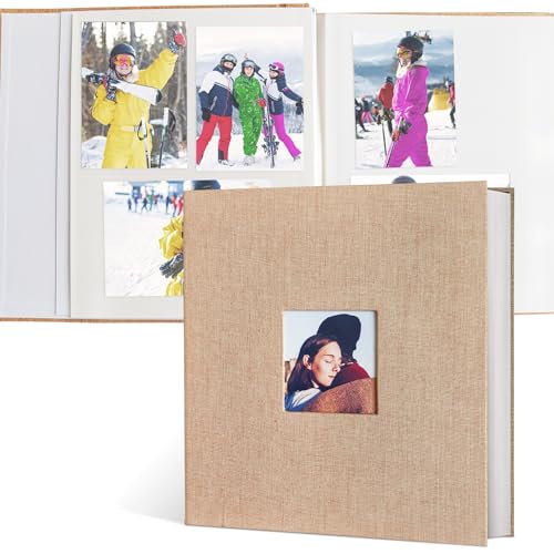 Álbum de Fotos Autoadhesivo Lino Gran capacidad 27x28cm Scrapbook para pegar y escribir Recuerdos y Fotos Bodas Viajes Bebé Regalos Cumpleaños Navidad Momentos Especiales Día Padre Madre San Valentín