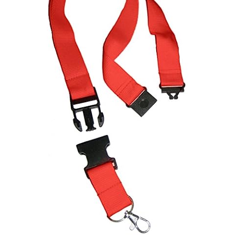 Lanyard with safety clip and keyring (Red) Cover