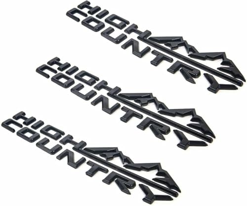 Image of 3X 2019-2026 Tahoe Compatible with Silverado High Country Tailgate Letter Logo Emblem 3D Badge Namaplate Replacement for High Country (Gloss Black)