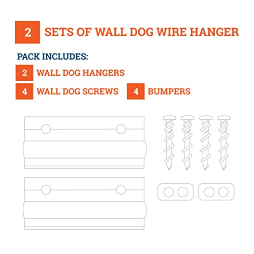 Image of PHS Wall Dog Drywall Picture Hangers - 3 inch Heavy Picture Hanging Hardware with Drywall Screws and Bumpers - Supports 100 lbs - 2 Pack Dry Wall Hooks for Hanging and Secure Mounting