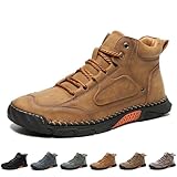 Men's Leather Wide Spacious Toe Hiking Boots Fashion...