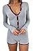 INFITTY Womens Onesie Sexy Long Sleeve Rompers Pajama Casual V Neck Jumpsuits 2026 Fall Fashion Sleepwear Grey S