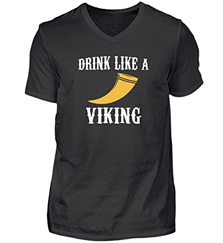 T-shirt Viking noir col V homme S vêtement pour passionné d'histoire