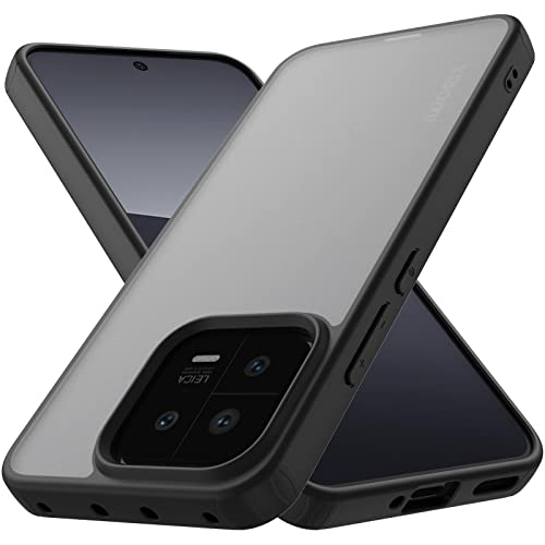 YESARMOR Hülle für Xiaomi 13 5G Anti-Gelbung Matt Transparent Stoßfest Schutzhülle Rutschfestes Mattierte Hard Back Extra Dünn Kratzfestigkeit Handyhülle für Xiaomi 13 Matt Schwarz