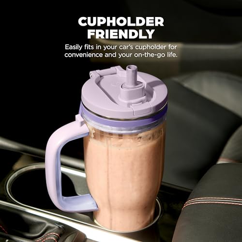 Image of Ninja BlendBOSS | Personal Smoothie Tumbler | 26oz Travel Tumbler w /Leakproof Lid, Detachable Straw & Integrated Chug Spout | Dishwasher Safe & BPA Free | Lavender Lemonade | XSKDB326SLPR