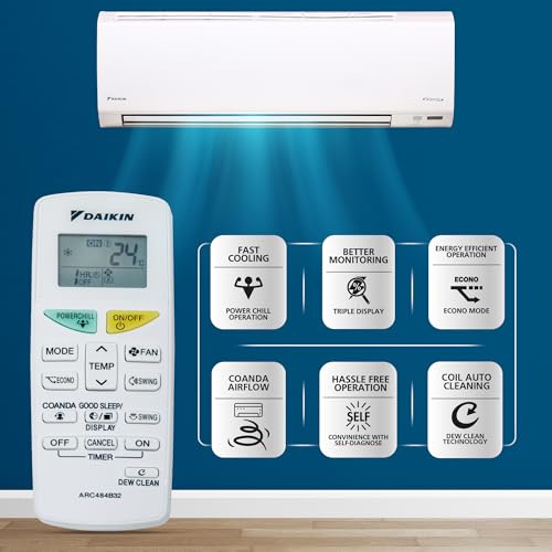 Image of Daikin 1 Ton 3 Star Inverter Split AC (Hepta Sense, Dew Clean Technology, 3 Stage Filteration, Triple Display, Automatic Error Display, DNNS Self Heal, TAD Filter, ATKL35U, White)