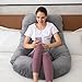 MOON PINE Pregnancy Pillow, U Shaped Full Body Pillow for Maternity Support, Sleeping Pillow with Cover for Pregnant Women (Dark Grey)