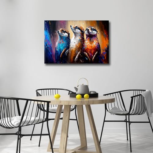 Peinture suricate souriant TISHIRON : idée cadeau déco murale - 2