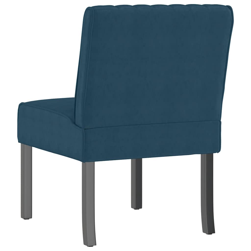 vidaXL Fauteuil sans accoudoirs Bleu Velours