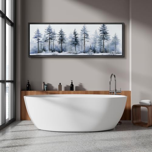 Image of MUDECOR Large Framed Canvas Print Wall Art Blue Pine Art for Living Room