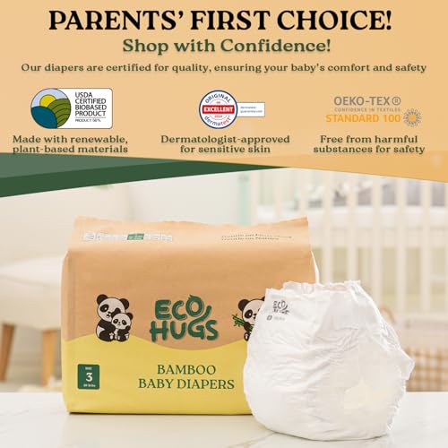 Ecohugs Organic Bamboo Diapers Size Nb | Ultra-Soft Disposable Baby Diapers thumb #1