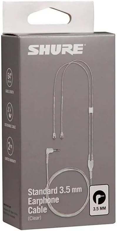 Shure EAC64CL 64-Inch Detachable Earphone Cable for SE215, SE315, SE425 and SE535 Earphones (Clear)