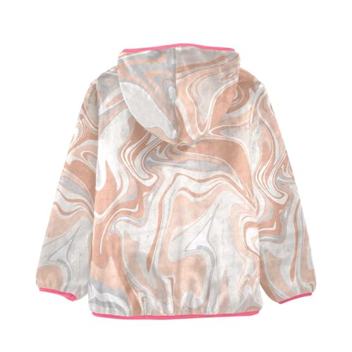 OTVEE Khaki Marble Texture Kids Hoodie Jacket Fall Spring Full Zip Warm Outwear Coat2