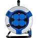 Produktbild REV Kabeltrommel EX, 25m, H05VV, IP44, 3000W, mit Schleifkontakt, Außenbereich, 4 Schutzkontaktsteckdosen, blau