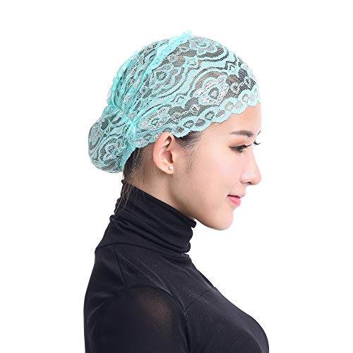 rtdgcv Wrap Hair Lace Turbante Stretch Cap Mujeres Head Loss Bufanda Cap Sombrero Musulmán Gorras de Béisbol Gorras Niños Pingüino, verde, Talla única
