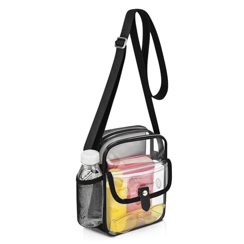 Image of SPODEARS Clear Crossbody Bag for Stadium, Concert, Festival & More - Adjustable Shoulder Strap & Bottle Holder