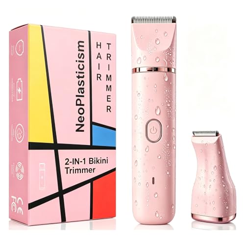 Image of Bikini Trimmer for Women, 2-in-1 Electric Razors Shaver,Rechargeable Ladies Bikini HairTrimmer Removal with Snap-in Ceramic Blades IP7X Washatble