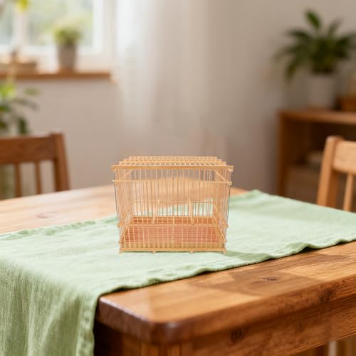 Cage à oiseaux en bambou artisanale volière suspendue d'exception - 8