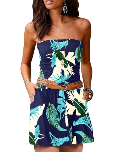 Image of AUXDIO Women Summer Casual Strapless Romper Sleeveless Off Shoulder Short Jumpsuits 2026 Beach Vacation Clothes