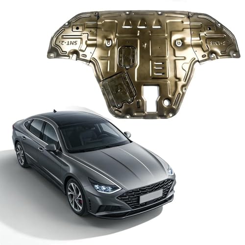 Image of Aluminum-Magnesium Alloy Engine Splash Shield Fit for Hyundai Sonata 2020 2021 2022 2023 Heavy Duty Front Skid Plate for Radiator, Engine & Transmission w /Screw Hardware,Service Holes & Vent Design