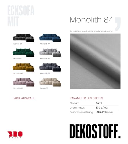 BROMARKT Ecksofa mit Schlaffunktion und Bettkasten Sofa L Form Couch 294x184 cm Fünfsitzer Wohnzimmer Eckcouch Bettsofa Schlafsofa Wohnlandschaft NUBES Grau