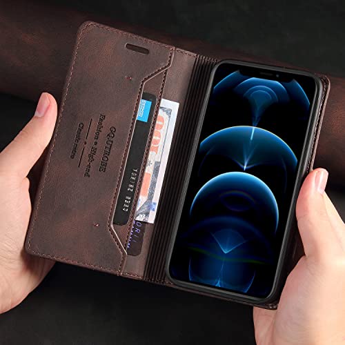 XYX Capa tipo carteira para Samsung S10 Plus, capa flip de couro PU com compartimentos para cartões