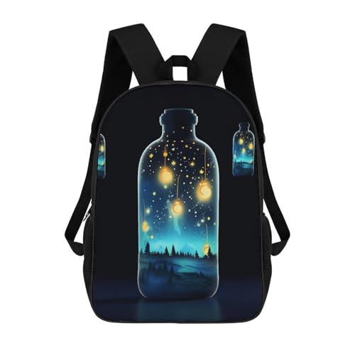 Beautiful Bottle of The Night Backpack for Men Women, Heavy Duty Backpack Large Capacity, Durable Lightweight Travel Daypack