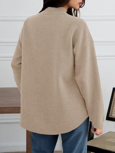 Image of Saodimallsu Womens Collared Cardigans Button Down Fall Sweater Jackets Oversized Casual Long Sleeve Knit Shirts