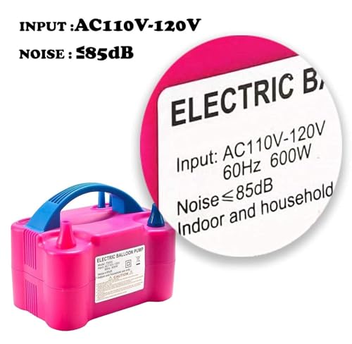 Image of Mini Steps High-Power Electric Balloon Inflator - Dual Nozzles, Fast Inflation for Party Decorations, Wedding & Events, Multi-Color, Acrylonitrile Butadiene Styrene, 1 Piece