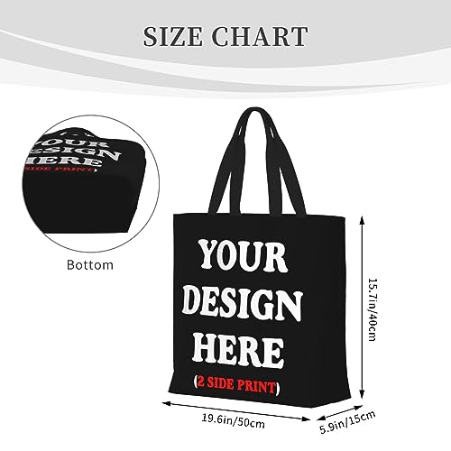 Personalized Custom Tote Bag For Travel & Business - Add Your Design - Reusable Shoulder Bag For Women4
