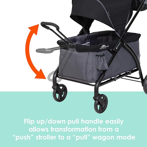 Image of Baby Trend Tour LTE 2-in-1 Stroller Wagon, Gravity Black