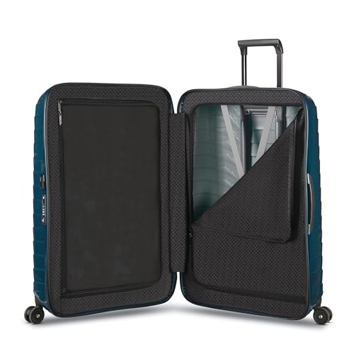 Image of Samsonite Proxis Medium Hardside Luggage with Dual Spinner Wheels - Innovative Roxkin Lightweight Shell With Ultimate Durability- Includes TSA Lock, Ergonomic Telescoping Handle - Petrol Blue