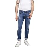 Einsatz von Bio Baumwolle Replay Herren Jeans Anbass Slim-Fit Hyperflex mit Stretch, Blau (Medium Blue 009), W31 x L32