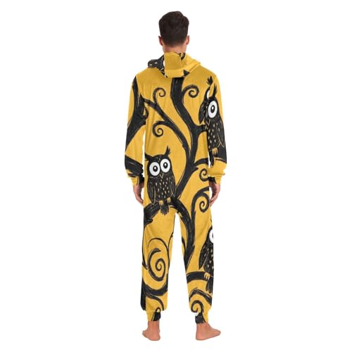 Pijama de búho negro con capucha pijama de Navidad para sofá y hogar 7