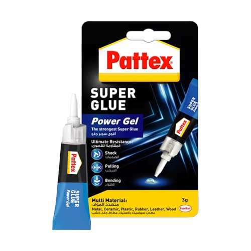 Pattex Super Glue Power Gel Strong All Purpose Adhesive For Flexible Materials Easy To Use Clear Glue 1X3G