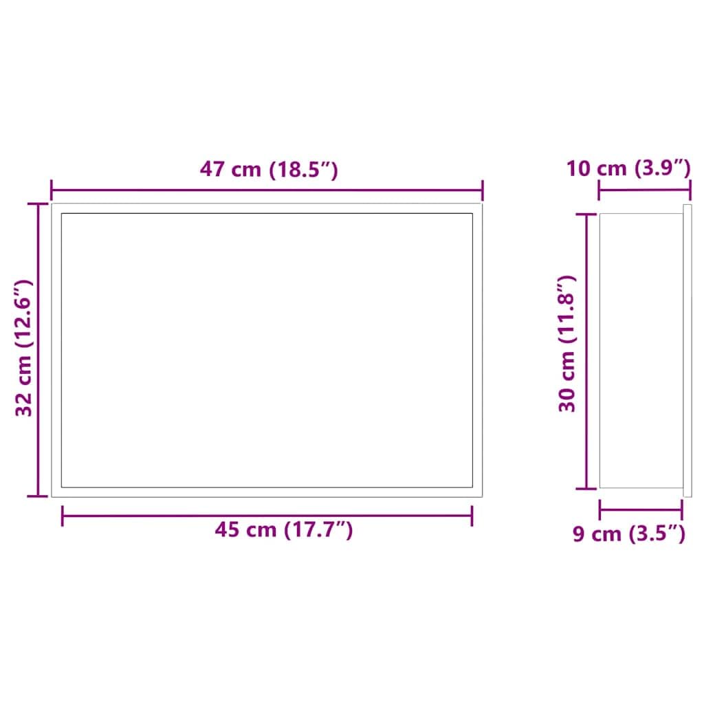 Ducha de acero inoxidable negro 45 x 30 x 9,5 cm para baño y práctico almacenamiento de utensilios de ducha con diseño moderno