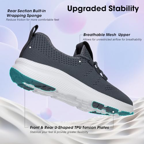 Image of ZOVE Wide Toe Box Shoes Women Extra Wide Width Sneakers Ultra Light Road Running Shoes Non-Slip Tennis Sneakers Breathable Walking Athletic