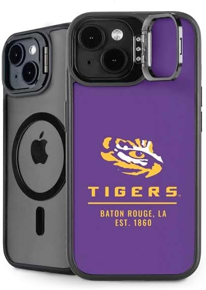 Skinit Kickstand Phone Case Compatible with iPhone 14 - Officially Licensed LSU Geaux Tigers Design