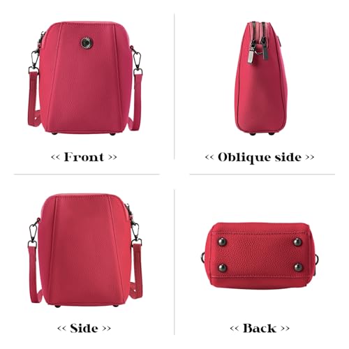 Image of Genuine Leather Small Crossbody Bags for Women | Lightweight Shoulder Purse, Designer Handbag with Adjustable Strap, Casual Travel Everyday Bag