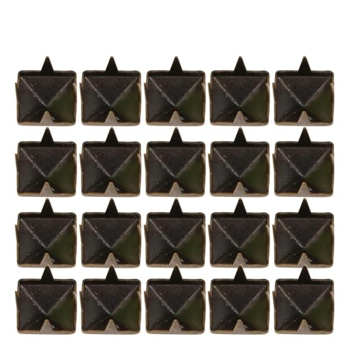 OEBUAFI Leathercraft, Remaches Cuadrados con Punta, 400 Juegos, Herrajes de Latón de Primera Calidad para Ropa, Zapatos, Bolsas, 4-7MM, 4 Colores (Bronce #23)