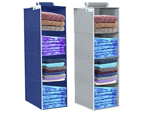 Image of Hanging Organizer (Blue Grey, Pack of 2 (4 Shelf))