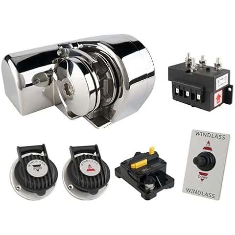 South Bend Components S612 Horizontal Windlass Anchor System - 600W 12V DC|1200 lbs Pulling Power|1/4" Inch HT G4 Chain, 1/2" Rope, 316 Stainless Steel Marine-Grade Housing, Boats 20-35 ft Cover