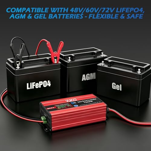Image of 30A Boost MPPT Solar Charge Controller 1200W | 12-60V to 48V /60V /72V Step-Up | LiFePO4 /Ternary Lithium /Lead-Acid /AGM /Gel | Color LCD | 99% Tracking | RV Golf Cart Off-Grid | 1-Year Warranty