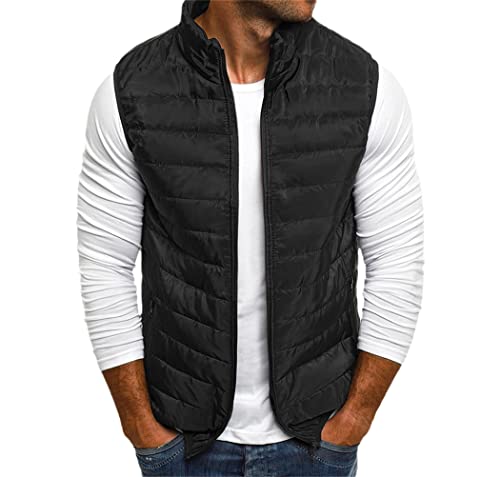 Chaleco acolchado negro para hombre talla M cazadora ligera sin mangas de otoño