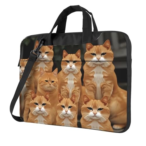 Maletín para portátil 13 pulgadas Orange Cats para hombre y mujer miniatura 1