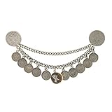 Hochwertige Metallkette mit Münzen und Holz-Anhänger mit Reh-Motiv