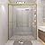 Bathlink Shower Door 56-60" W * 72" H, Brushed Gold Double Sliding Shower Door with 1/4"(6mm) Tempered Glass, Shower Glass Door Easy to Clean